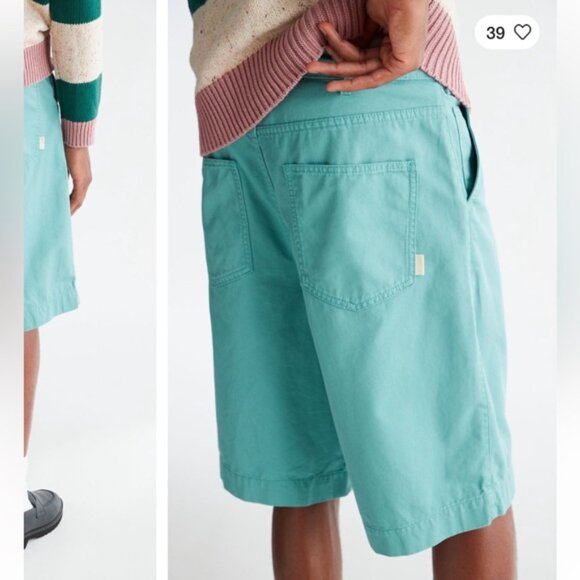 Urban Outfitters Washed Oversized Fit Chino Short New Slate Aqua Turquoise Small - Picture 5 of 8